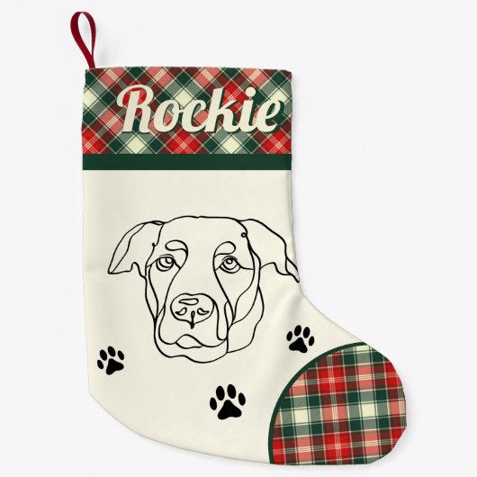 ラブラドールドッグパーソナライズされたクリスマス スモールクリスマスストッキング (正面)