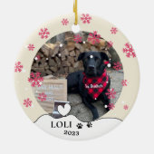 ラブラドールドッグパーソナライズされたハンドスケッチセラミック セラミックオーナメント (裏面)