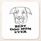 ラブラドールドッグパーソナライズされたハンドスケッチ スクエアペーパーコースター (正面)