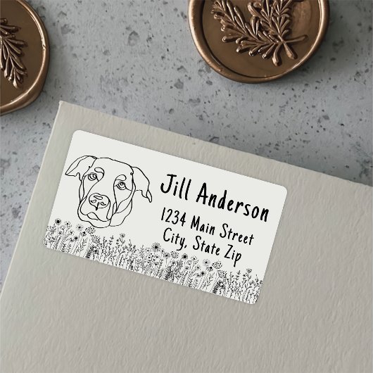 ラブラドールドッグパーソナライズされたハンドスケッチ ラベル