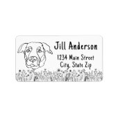 ラブラドールドッグパーソナライズされたハンドスケッチ ラベル (正面)
