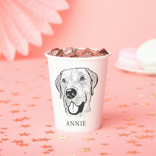 ラブラドールドッグパーソナライズされたハンドスケッチ 紙コップ (インサイチュ)
