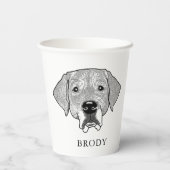 ラブラドールドッグパーソナライズされたハンドスケッチ 紙コップ (裏面)
