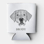 ラブラドールドッグパーソナライズされたハンドスケッチ 缶クーラー (正面)