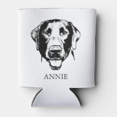 ラブラドールドッグパーソナライズされたハンドスケッチ 缶クーラー (正面)