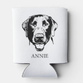 ラブラドールドッグパーソナライズされたハンドスケッチ 缶クーラー (裏面)