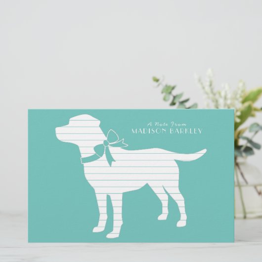 ラブラドールドッグブラックラボパピー 便箋 (スタンド正面)