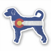 ラブラドールドッグブリードシルエットコロラド州旗 シール (正面)