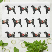 ラブラドールドッグブリードボホフローラシルエット キッチンタオル (折り畳み)