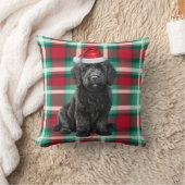ラブラドールドッグプレイドクリスマスホリデー クッション (ブランケット)