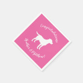 ラブラドールドッグベイビーシャワーガールラボピンク スタンダードカクテルナプキン (角)