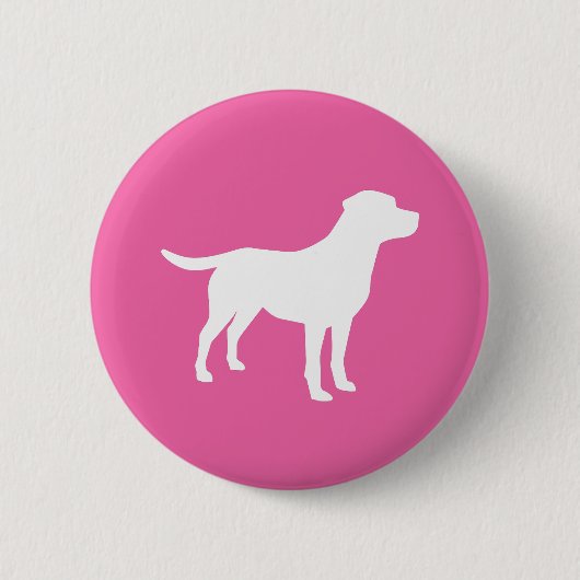 ラブラドールドッグベイビーシャワーガールラボピンク 缶バッジ (正面)