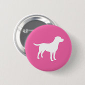 ラブラドールドッグベイビーシャワーガールラボピンク 缶バッジ (正面&裏面)