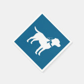 ラブラドールドッグベイビーシャワーブルーボーイラボ スタンダードカクテルナプキン (角)