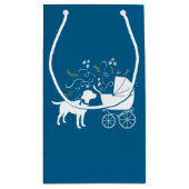 ラブラドールドッグベイビーシャワーブルーボーイラボ スモールペーパーバッグ (裏面)