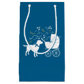 ラブラドールドッグベイビーシャワーブルーボーイラボ スモールペーパーバッグ (正面)