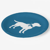 ラブラドールドッグベイビーシャワーブルーボーイラボ ペーパープレート (アングル)