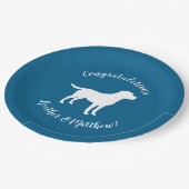 ラブラドールドッグベイビーシャワーブルーボーイラボ ペーパープレート (アングル)