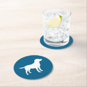 ラブラドールドッグベイビーシャワーブルーボーイラボ ラウンドペーパーコースター (インサイチュ)
