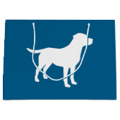 ラブラドールドッグベイビーシャワーブルーボーイラボ ラージペーパーバッグ (正面)