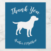 ラブラドールドッグベイビーシャワーブルーボーイラボ ワインラベル (シングルラベル)