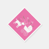 ラブラドールドッグベビーシャワーピンクの女の子ラボ スタンダードカクテルナプキン (角)