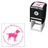 ラブラドールドッグベビーシャワーピンクの女の子ラボ セルフインキングスタンプ (インサイチュ)