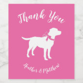 ラブラドールドッグベビーシャワーピンクの女の子ラボ ワインラベル (シングルラベル)