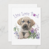 ラブラドールドッグママフローラ ノートカード (正面/裏面)