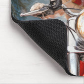 ラブラドールドッグライディングオートバイクリスマス マウスパッド (コーナー)