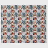 ラブラドールドッグライディングオートバイクリスマス ラッピングペーパー (フラット)