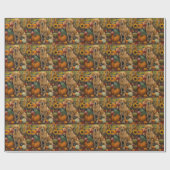 ラブラドールドッグ秋の収穫感謝祭 ラッピングペーパー (フラット)