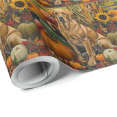 ラブラドールドッグ秋の収穫感謝祭 ラッピングペーパー (ロールコーナー)