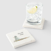 ラブラドールドッグ葉インストーンコースター ストーンコースター (横)