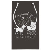 ラブラドールドッグ赤ちゃんシャワーラボグレ男女兼用イ スモールペーパーバッグ (裏面)