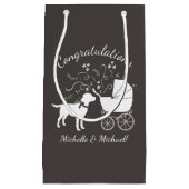 ラブラドールドッグ赤ちゃんシャワーラボグレ男女兼用イ スモールペーパーバッグ (正面)