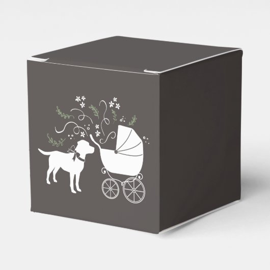 ラブラドールドッグ赤ちゃんシャワーラボグレ男女兼用イ フェイバーボックス (正面サイド)