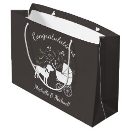 ラブラドールドッグ赤ちゃんシャワーラボグレ男女兼用イ ラージペーパーバッグ