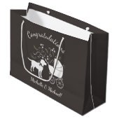 ラブラドールドッグ赤ちゃんシャワーラボグレ男女兼用イ ラージペーパーバッグ (正面アングル)