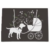 ラブラドールドッグ赤ちゃんシャワーラボグレ男女兼用イ ラージペーパーバッグ (正面)