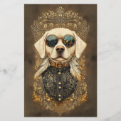 ラブラドールドッグ、金ゴールドフィリグリーCM3スクラップブック紙 (正面)