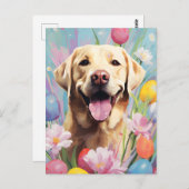 ラブラドールハッピーイースター ポストカード (正面/裏面)
