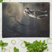 ラブラドールハロウィンホラー キッチンタオル (折り畳み)