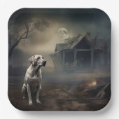 ラブラドールハロウィンホラー ペーパープレート (正面)