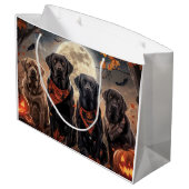 ラブラドールハロウィン不気味 ラージペーパーバッグ (裏面アングル)