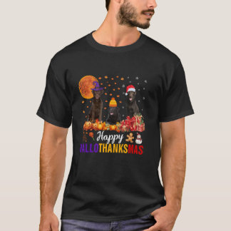 ラブラドールハロサンクサムハロウィンサンクスギビングXma Tシャツ