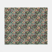 ラブラドールパターンクリスマス フリースブランケット (正面(横))