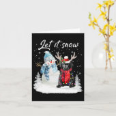 ラブラドールパップサンタドッグクリスマス雪だるまクリスマスパハ カード (黄色い花)