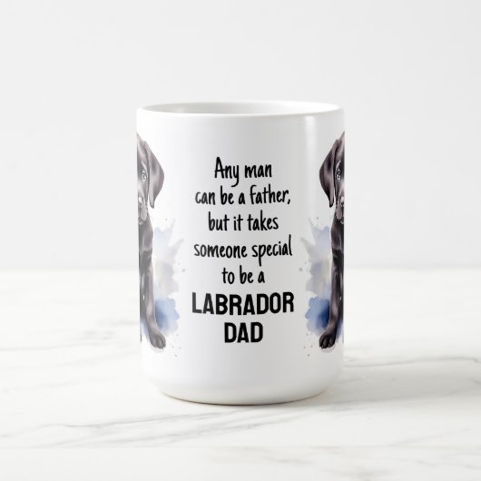 ラブラドールパパ犬愛可愛い父の日の子犬 コーヒーマグカップ (中央)