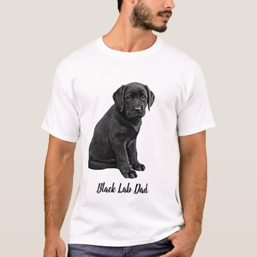ラブラドールパパ – 父の日かわいい犬 – ブラックラボパパ Tシャツ (正面)